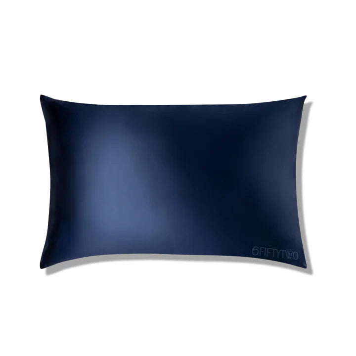 Navy blue silk pillowcase