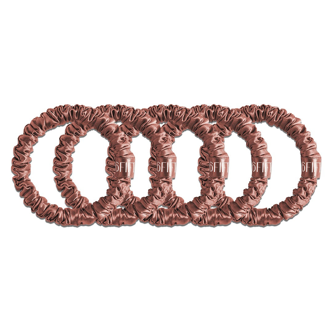 mocha mousse | slim silk scrunchies