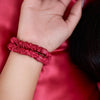 raspberry | slim silk scrunchies