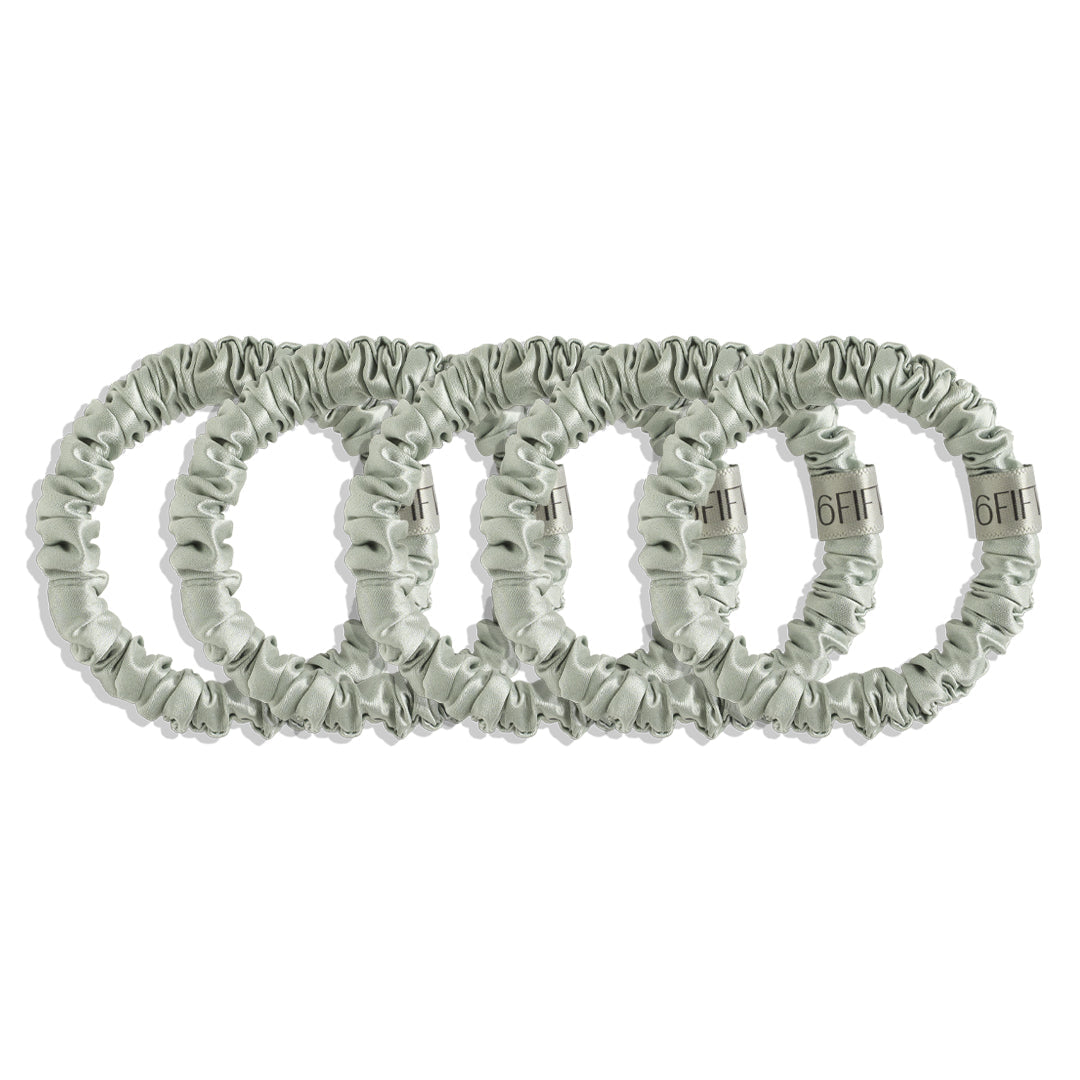 earth | slim silk scrunchies