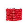 red | slim silk scrunchies