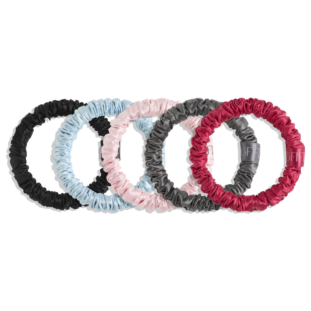 mix & match 5 colours | slim silk scrunchies