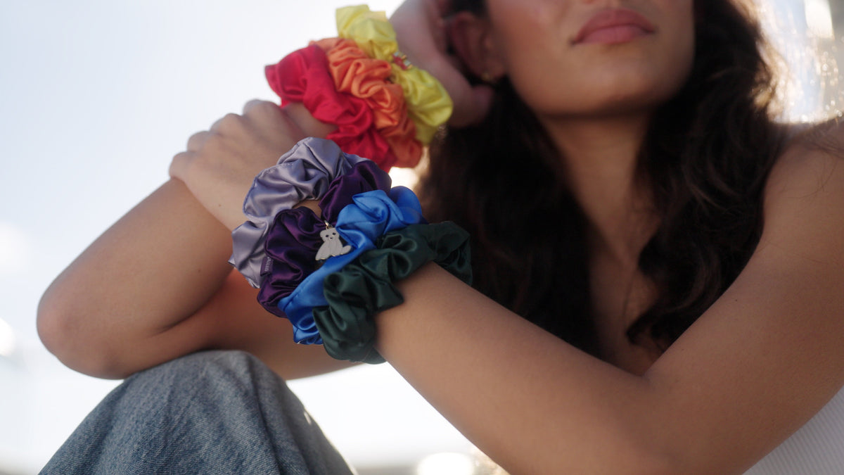 Classic Silk Scrunchies | Rainbow Collection