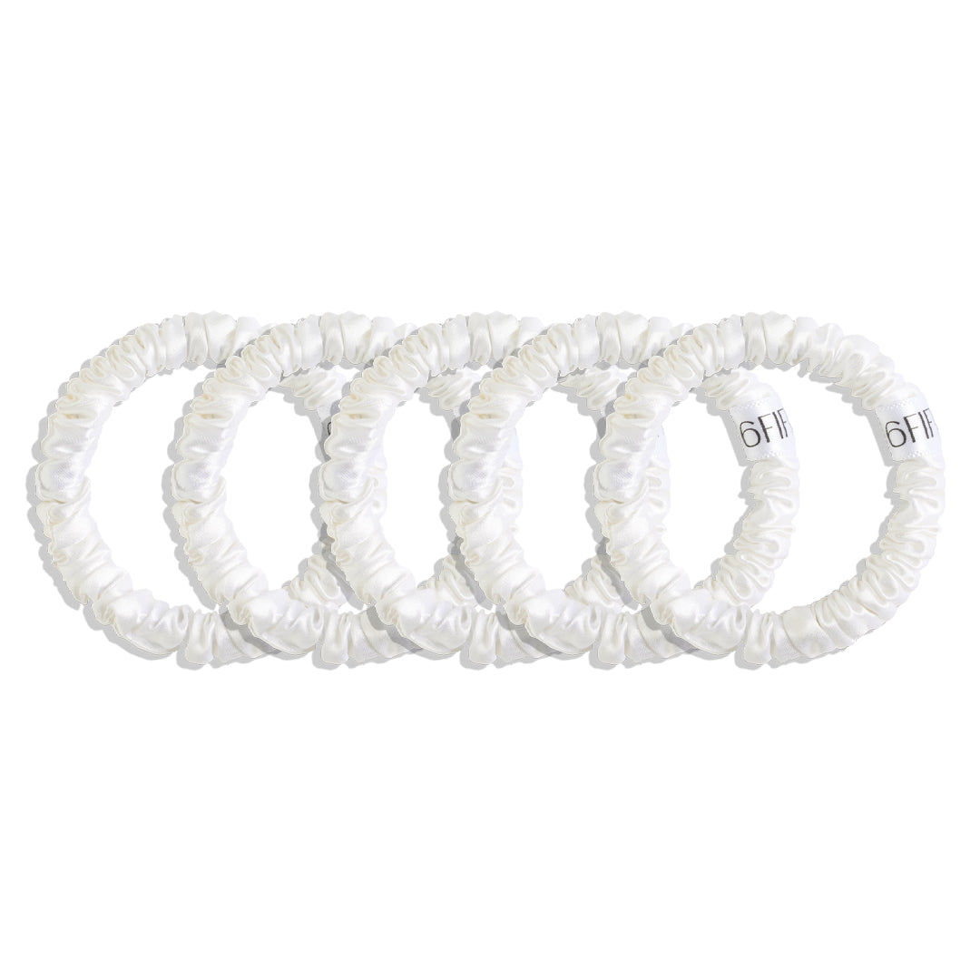snowy | slim silk scrunchies