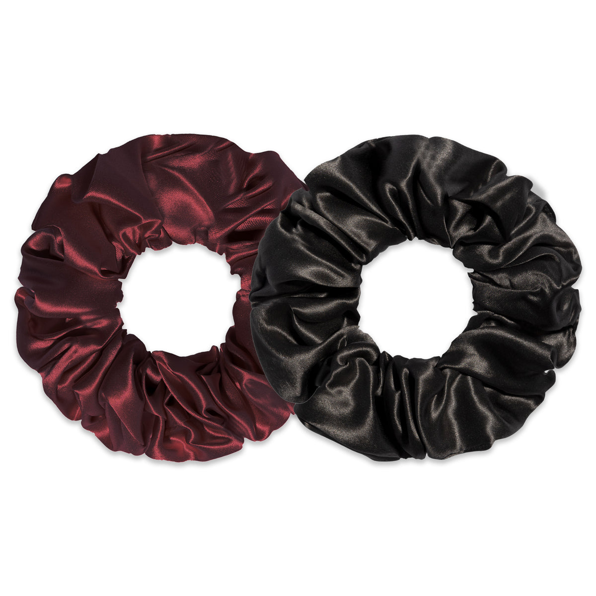 Classic Silk Scrunchies | Merlot&Black