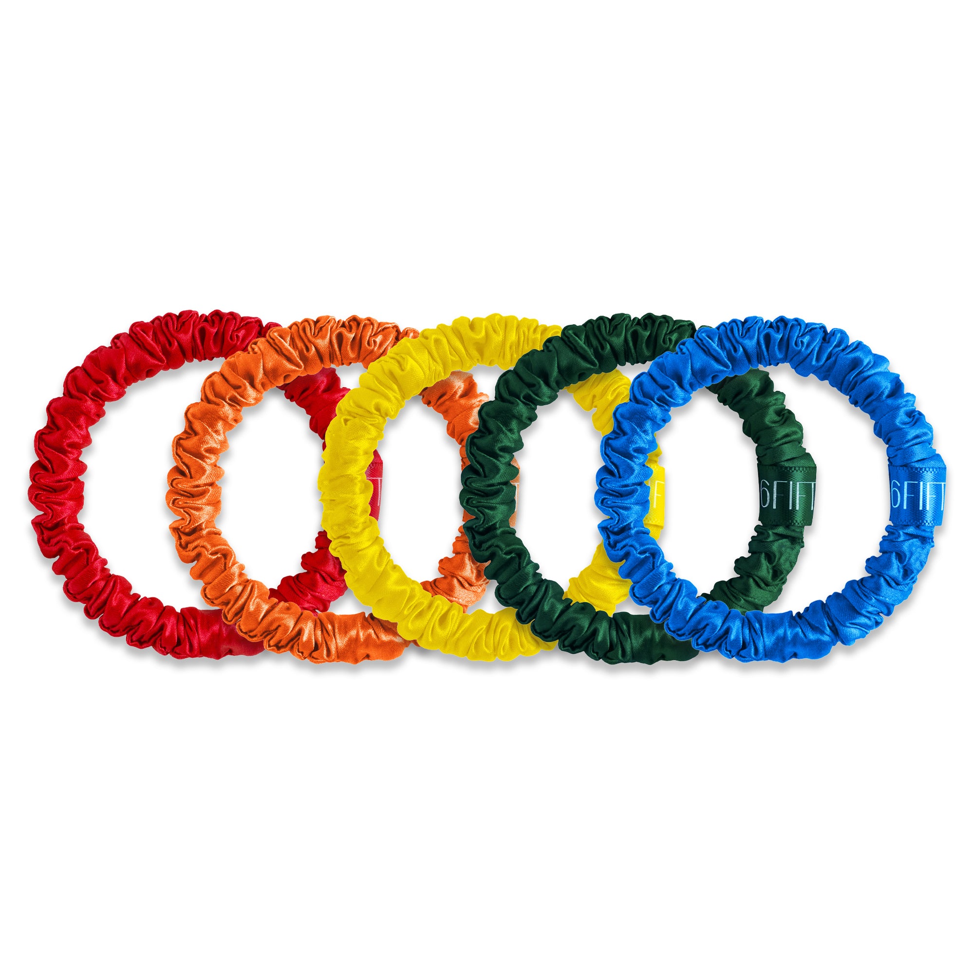 rainbow | slim silk scrunchies