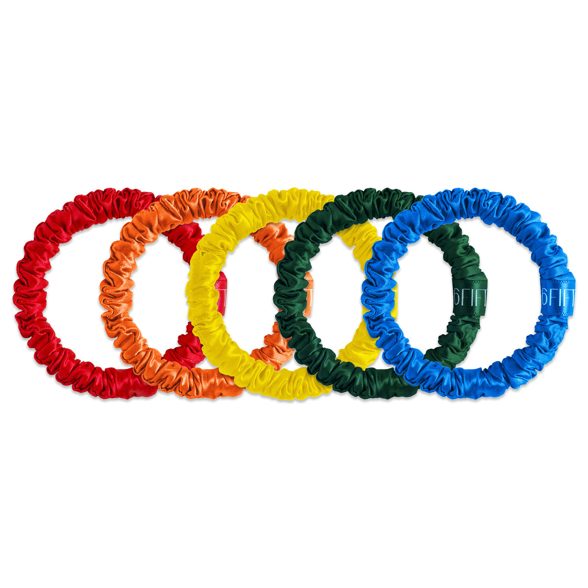 Slim Silk Scrunchies | Mixed Rainbow Collection
